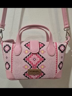 Wrangler Pink Aztec Mini Satchel Bag